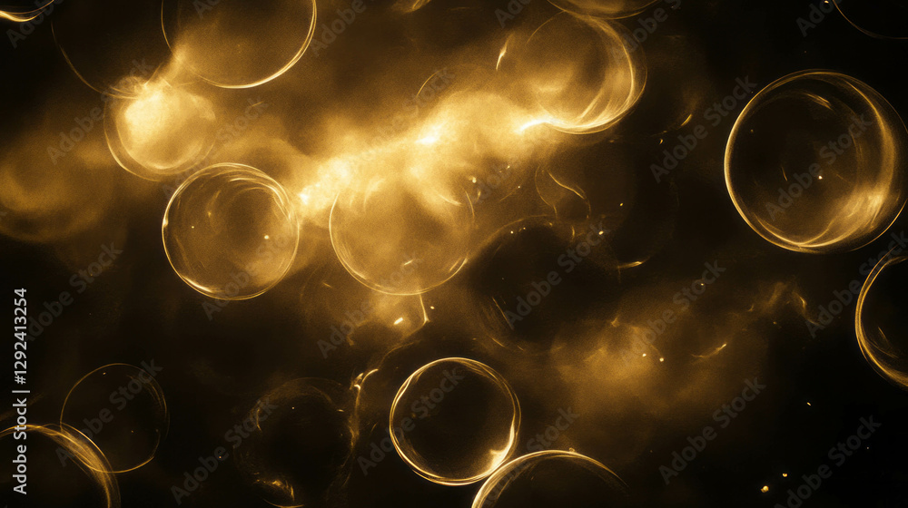 Poster abstract sepia gradient with soft textured light bubbles for elegant background design