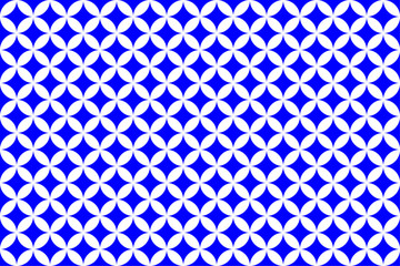 七宝柄（青）、和柄、背景素材、パターン、シームレス