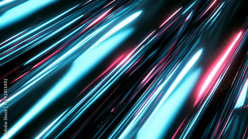 Poster futuristic abstract background with shiny chrome pipes and smooth reflections for graphic design