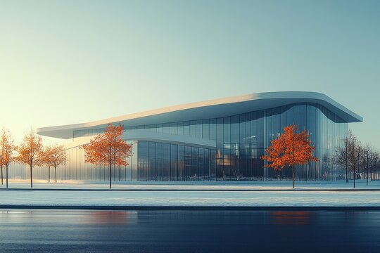 Modern Architecture of the Arena in Leipzig Germany with Clean Lines and Minimalist Design