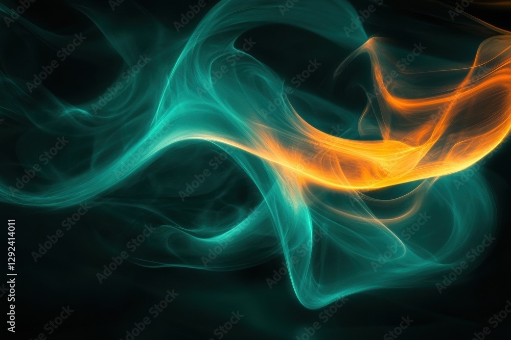 Leinwandbilder glowing gas swirls create an enchanting dance of energy in the dark background during a mesmerizing 