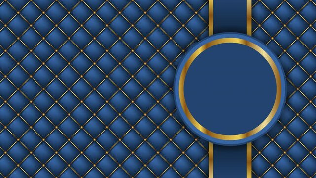 Elegant blue background animation with golden elements. Abstract luxury background. Motion graphic. 4K animation
