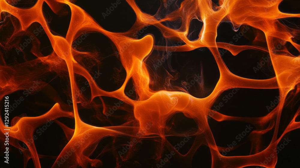 Poster mesmerizing smoke network with fiery orange patterns for unique design backgrounds