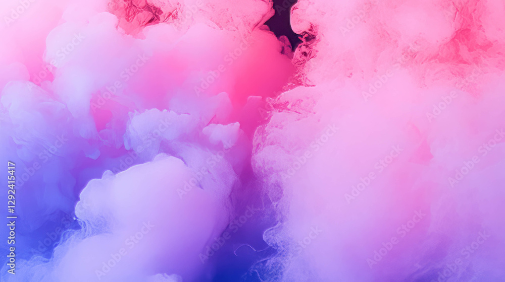Poster ethereal misty background with colorful smoke swirls creating a mysterious atmosphere