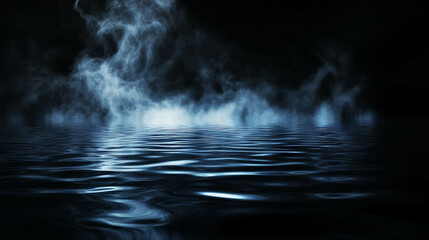 Naklejka premium Mystical smoke and water reflection background for artistic design projects