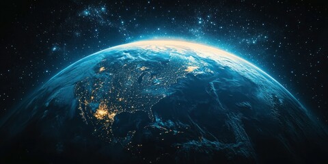 Obraz premium Earth from Space with a Focus on the Middle East and Arabian Peninsula