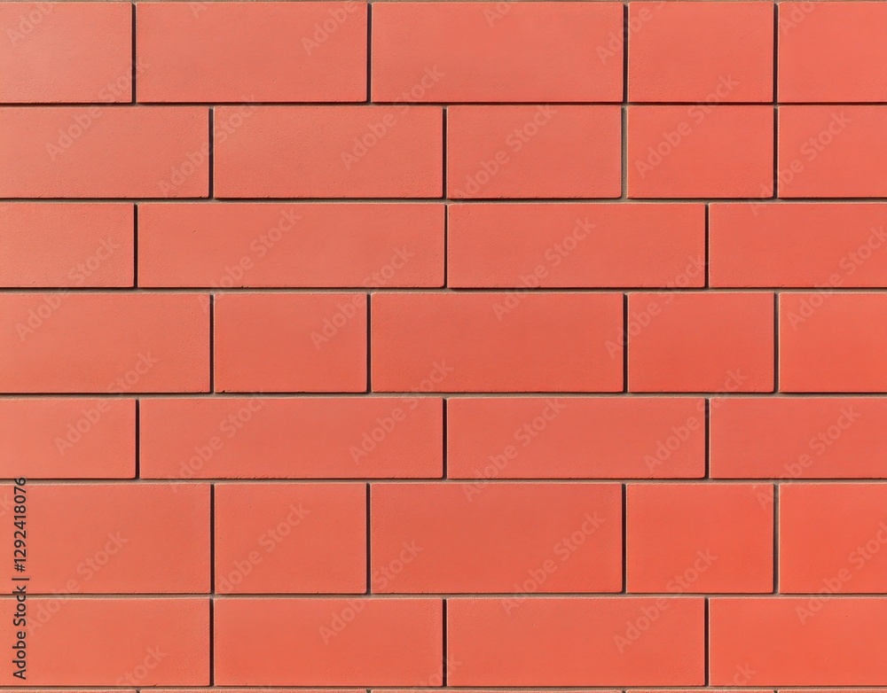 Poster a textured wall made of red bricks arranged in a regular pattern, showcasing a uniform and sturdy co