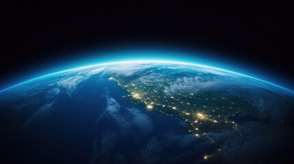 Fototapeta premium Earth from Space with a Focus on Japan and the Pacific Ocean