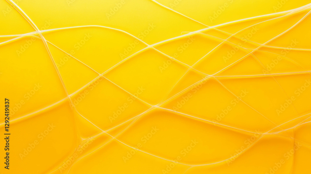 Poster abstract yellow background with a complex network of white soap streaks