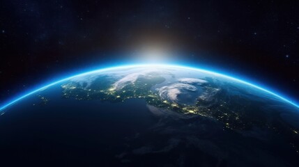 Obraz premium Earth from Space with View of Japan and the Pacific Ocean