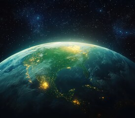Obraz premium Earth from Space Vibrant View