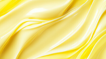 Abstract flowing soap streaks in vibrant yellow design for creative backgrounds