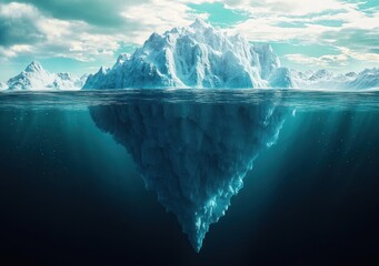 Majestic Underwater Iceberg Reflection