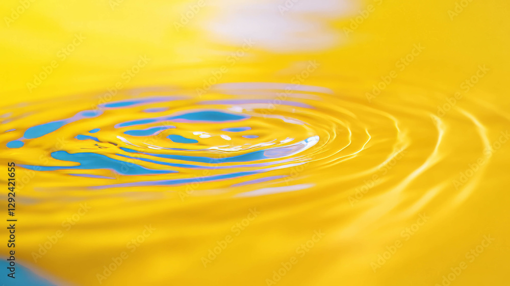 Poster vibrant water surface with soap streaks creating captivating ripple patterns