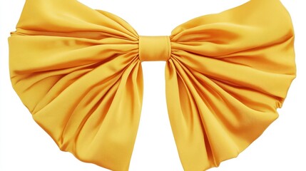 Golden Bow, Fabric, Studio, White Background, Gift