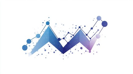 Abstract Data Visualization with Blue Fashion on White Background for Financial or Analytics Concepts