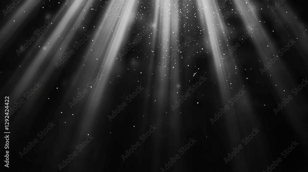 Aufkleber ethereal light beams with floating dust particles for atmospheric background design