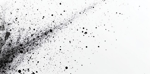 Obraz premium Abstract Black Paint Splatter Background with Dots and Streaks Texture