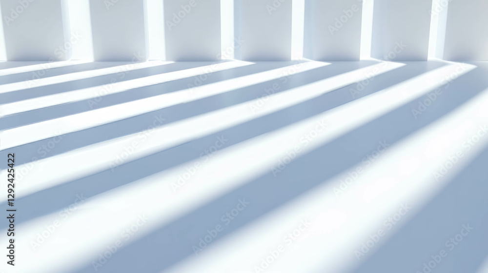 Poster minimalist geometric shadows and light in soft white glow for modern design concepts
