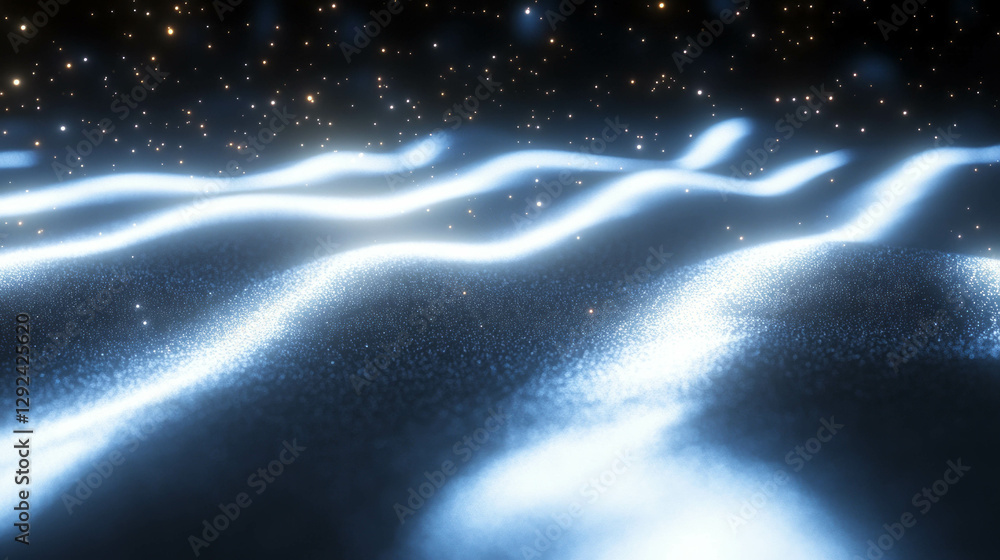 Poster soft white glow with subtle shadows and sparkling lights background for design