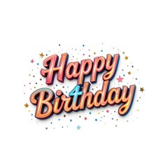 Fototapeta premium Happy Birthday Text Card with Balloons | Colorful Birthday Greeting Card | Celebration Invitation | Festive Party Decor | Birthday Wishes Design | Stock Photo | High-Quality Image | Isolated on White
