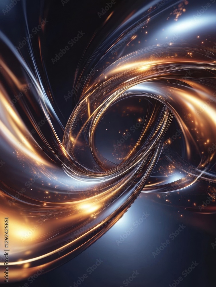 Fototapete Abstract representation of business trust and agreement in a dynamic swirl of light and color conveys cooperation and unity. Generative AI