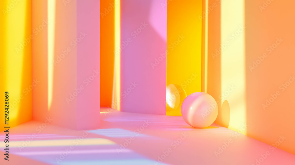 Poster surreal abstract scene with soft light and pastel colors for modern background design