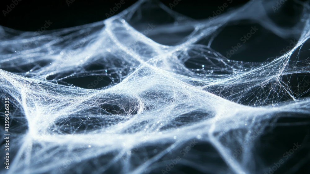 Poster intricate spiderweb and silver texture for elegant design background