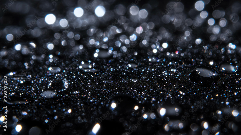 Poster intricate spiderweb with dewy glass elements on a dark background for mysterious design