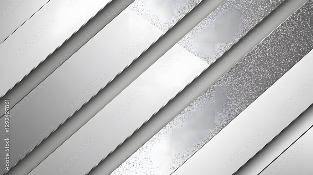 Poster white and silver abstract background with diagonal stripe composition