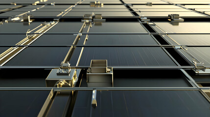 Naklejka premium Solar Panels on Industrial Buildings Next to City Road with Traffic and Construction Equipment