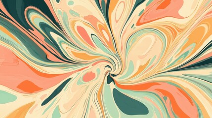 Vibrant abstract swirl design featuring pastel colors inspired by organic shapes and fluid movement