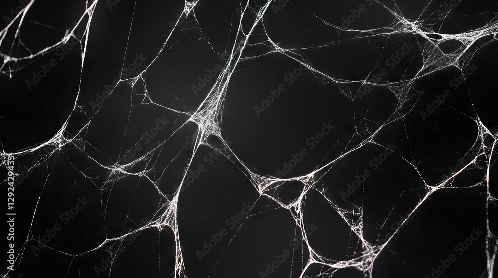 Aufkleber delicate spiderweb with broken threads on dark background for halloween design