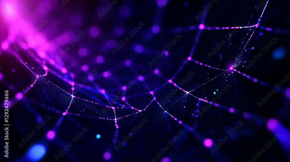 Poster vibrant geometric spiderweb pattern background with abstract lighting