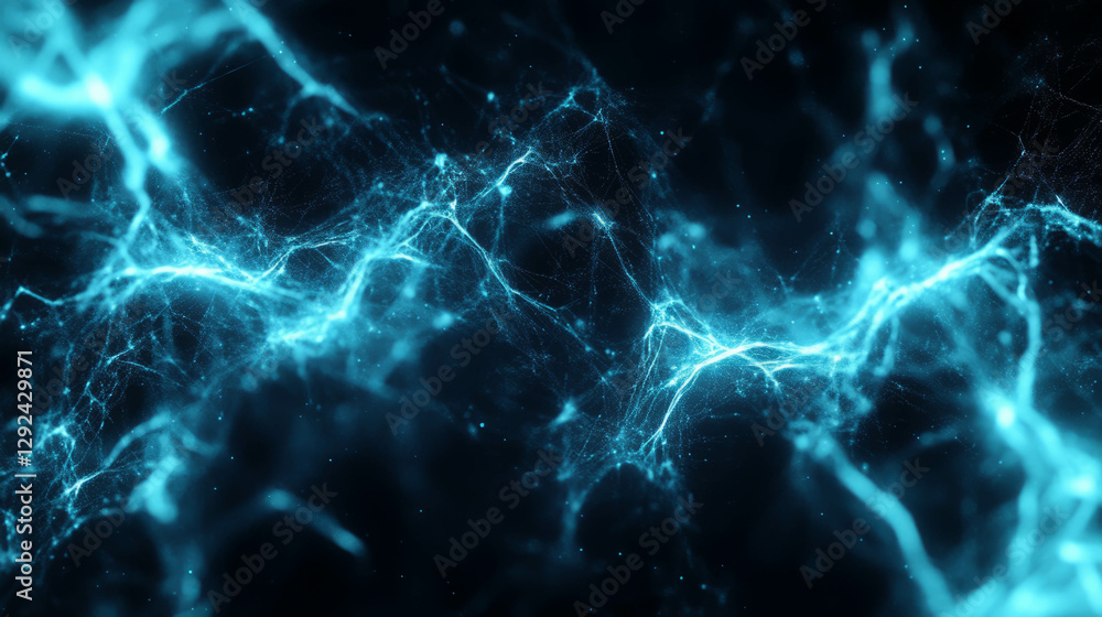 Poster enchanting blue spiderweb with subtle motion for nature and mystical design