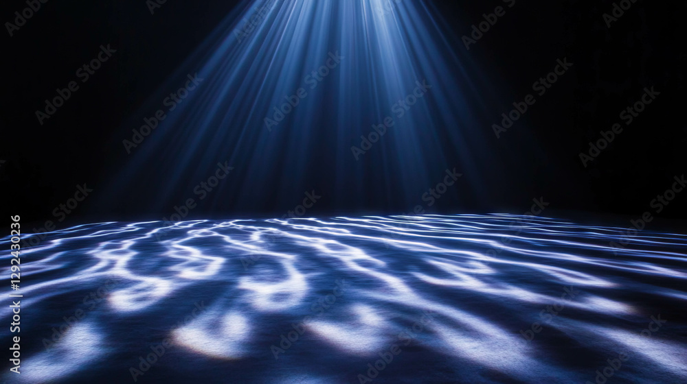 Poster ethereal light rays and abstract patterns in a tranquil space for inspirational design