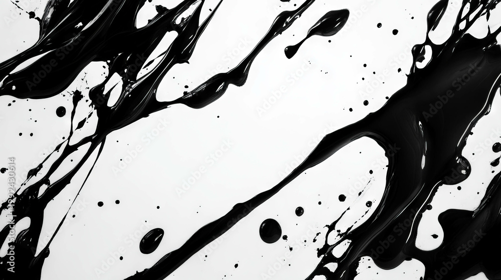 Poster abstract splattered ink texture on white background for creative design projects