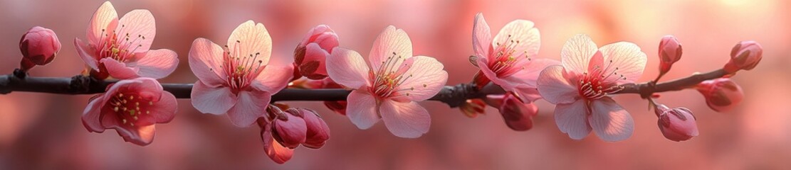 Cherry Blossom Spring Sakura Floral Background Pink Watercolor Art