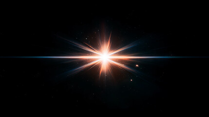 Bright star light against a dark nebular background for cosmic design