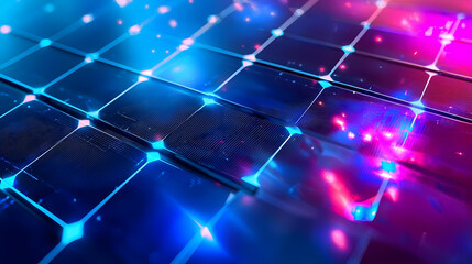Bright Solar Panels in a Fantasy Space Scene with Glowing Stars Vector Illustration