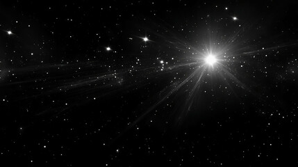 Star light illuminating dark matter in cosmic space scene for astronomical design