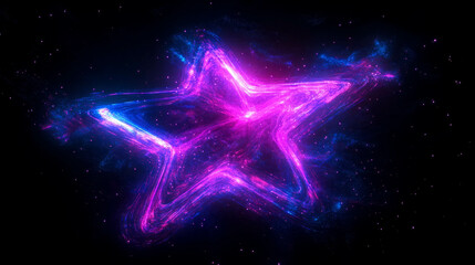 Cosmic star design with iridescent highlights for celestial art and decor