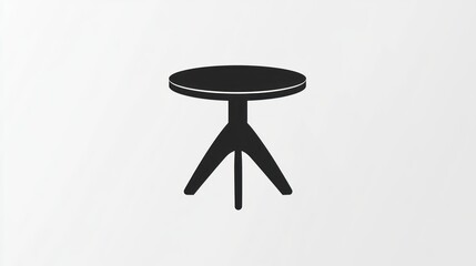 Simple black silhouette of a small round table