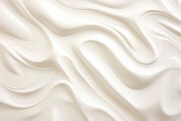 Fototapeta premium White silk fabric with smooth wavy pattern and folds, luxury textile background for fashion design, wedding decor, elegant interior and beauty products