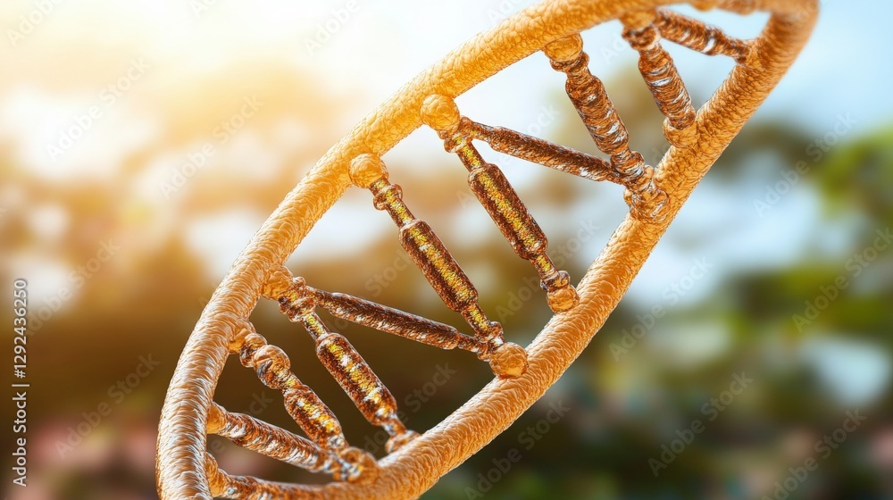 Aufkleber close up of dna structure with abstract background details in high fidelity image