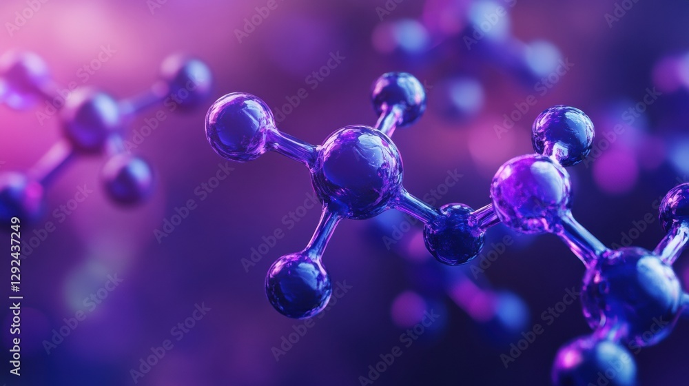 Poster Abstract 3D rendering shows detailed structures of botulinum toxin molecules in vibrant colors. Generative AI