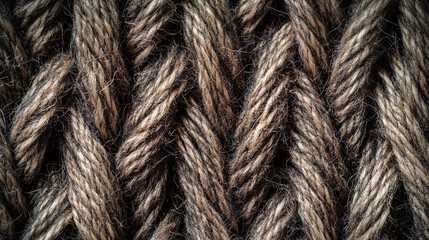 Fototapeta premium Textured background of interwoven string and yarn for creative design