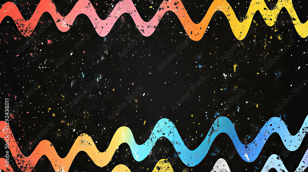Poster Vibrant abstract background with colorful zigzag and striped patterns for creative design