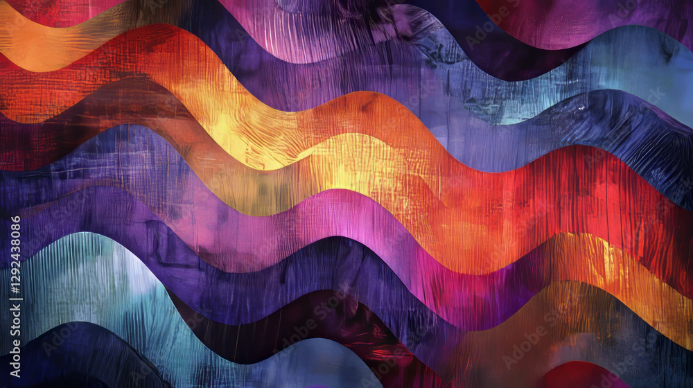 Aufkleber colorful abstract background with striped patterns and vibrant zigzag lines for creative design