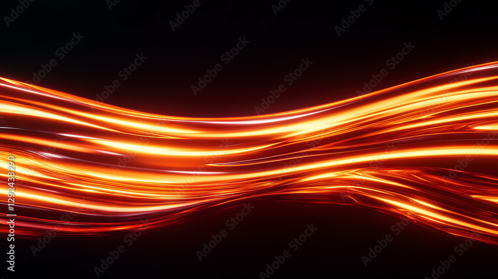 Poster abstract light waves over dark background for dynamic design